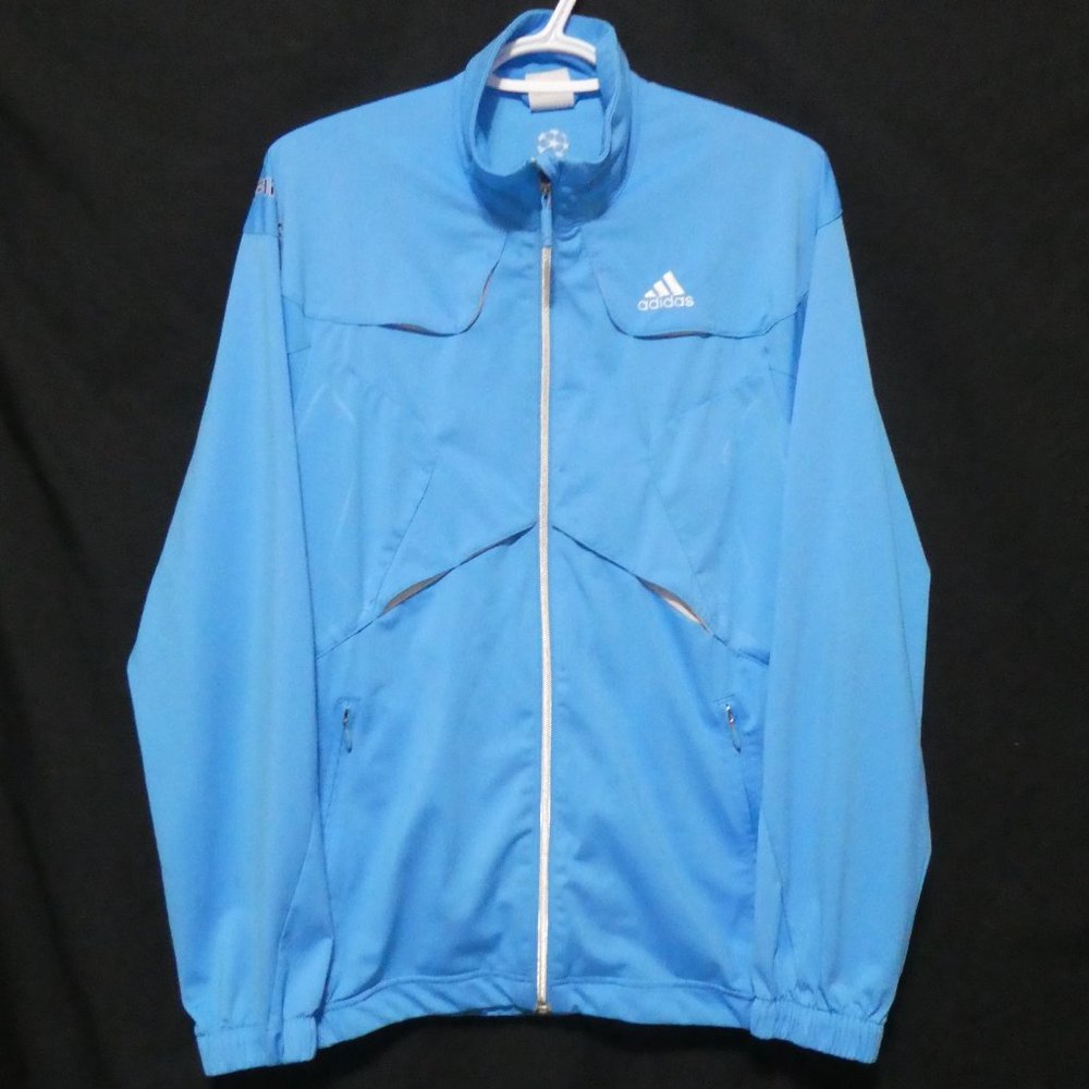 ADIDAS | small | Light Blue Zip-Up Workout Jacket | UEFA Champions Leagu…